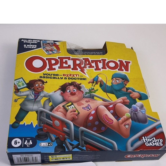 Operation Board Game Hasbro Games "You're BZZZT Basically A Doctor" Ages 6+ - Picture 5 of 6